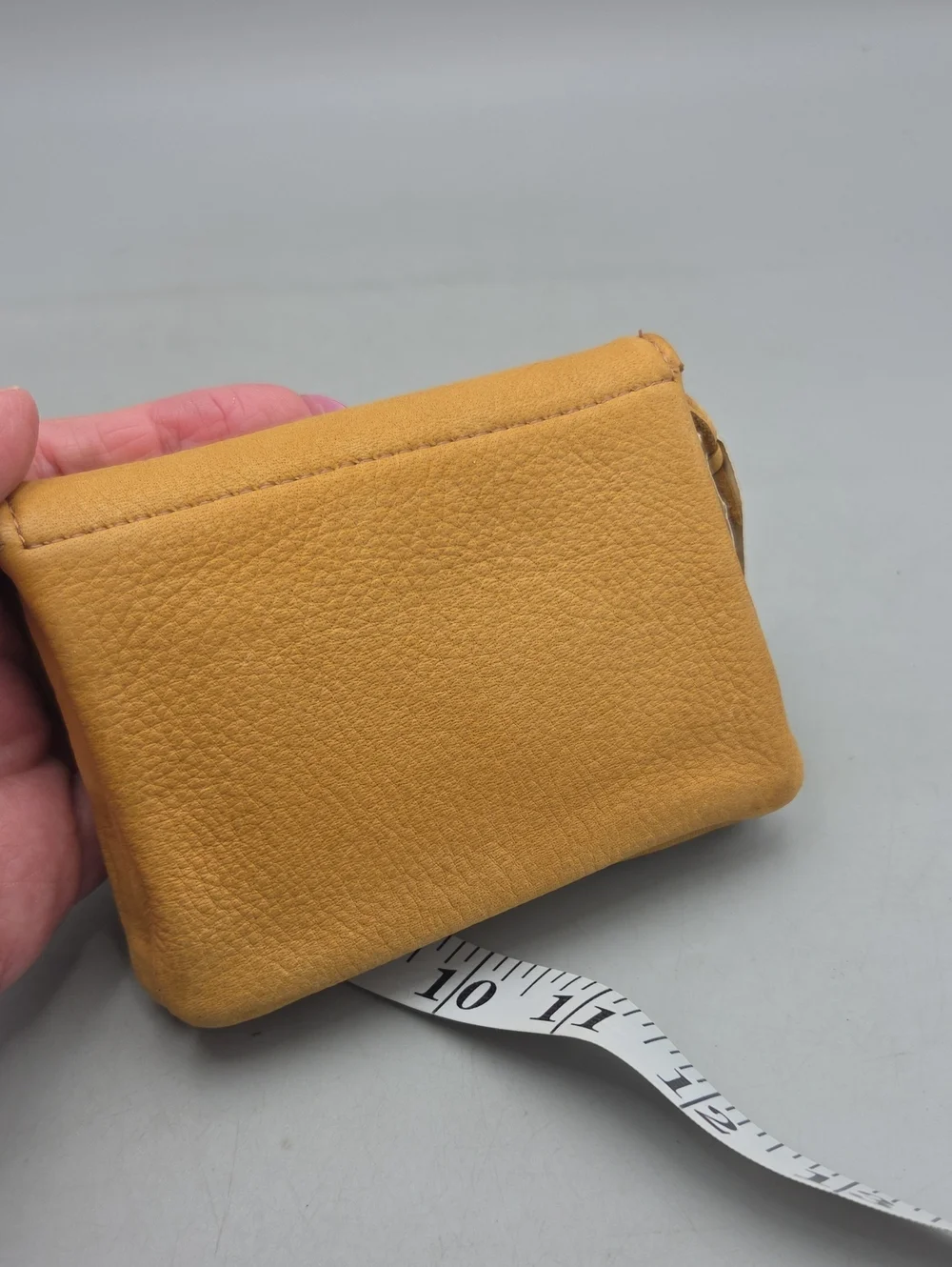 Brama Canada Vintage Deerskin Tan nubuck Leather Coin Purse wallet New